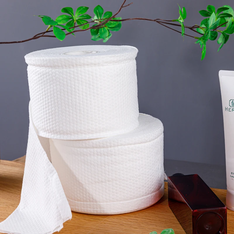 
Custom logo cleaning towel drawstring bag wholesale roll tissue face cloth 