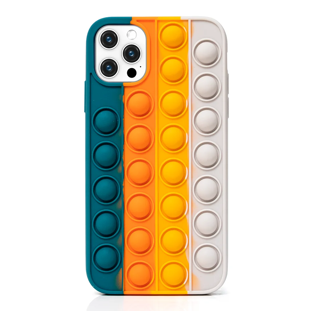  2021 Amazon Hot Sale Newest Stress Reliever Fidget Pop It Bubble Push Phone Case For Iphone 12 Pro