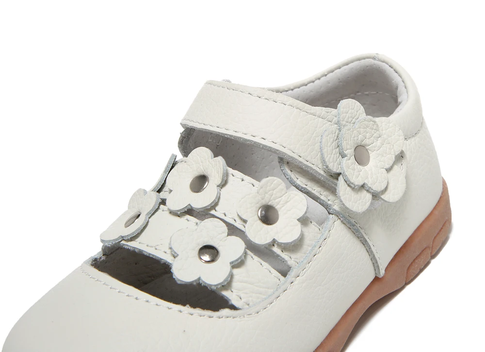 Leather Toddler baby girls kids princess shoes flower single casual ballet flat shoes