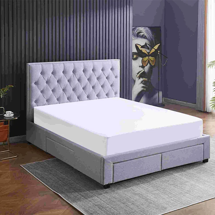 Деревянная деревянная односпальная кровать с выдвижными ящиками