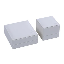 Wholesale PU Leather Jewellery Packaging Custom Ring Earring Bracelet Necklace Jewelry Box With Embossed Logo