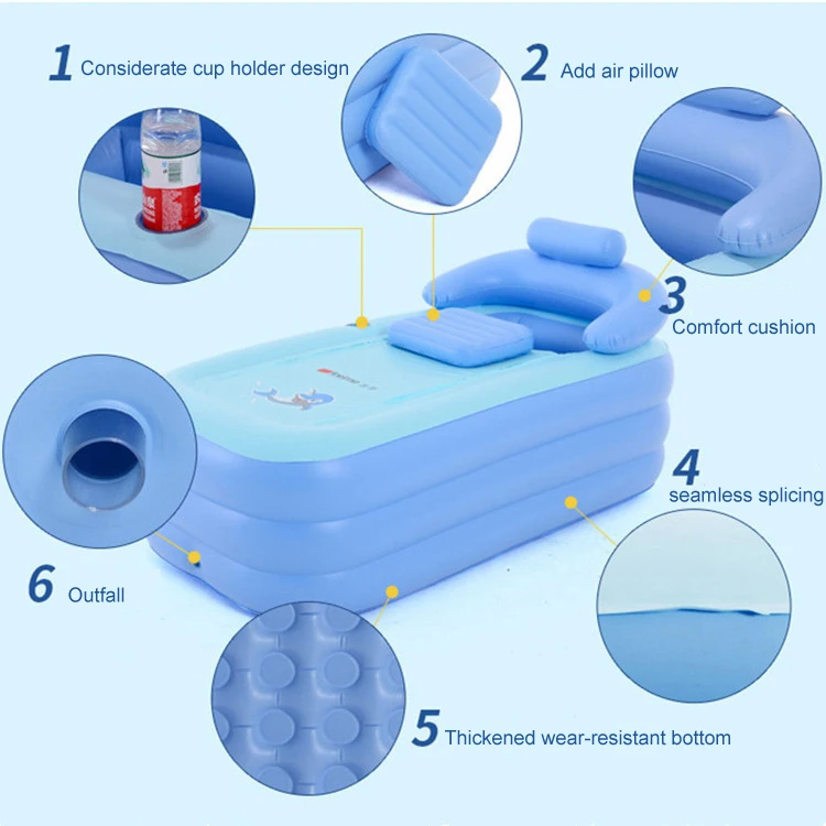 Foldable dual purpose pool inflatable  bathtub spa for Adult