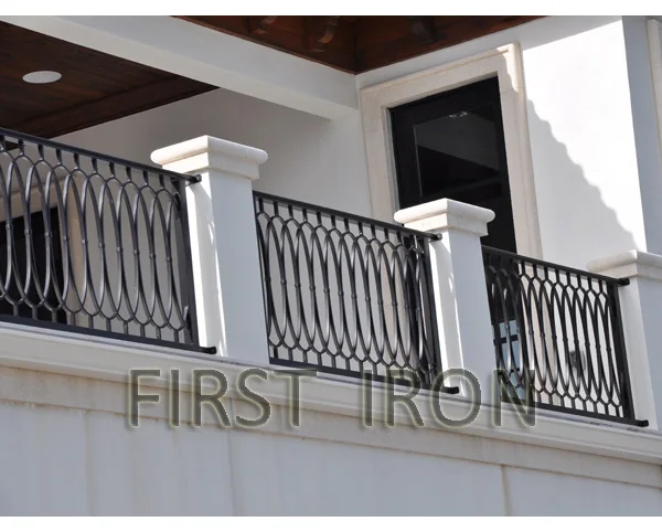 China professional custom supplier wrought iron black balcony railings for exterior