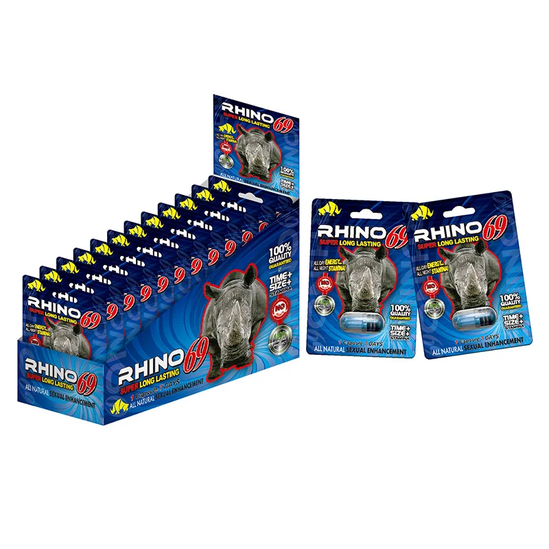 Custom  69 900k rhino sex pills Packaging Tablets Capsules Male Enhancement  Blister Paper Card Packaging Display Box