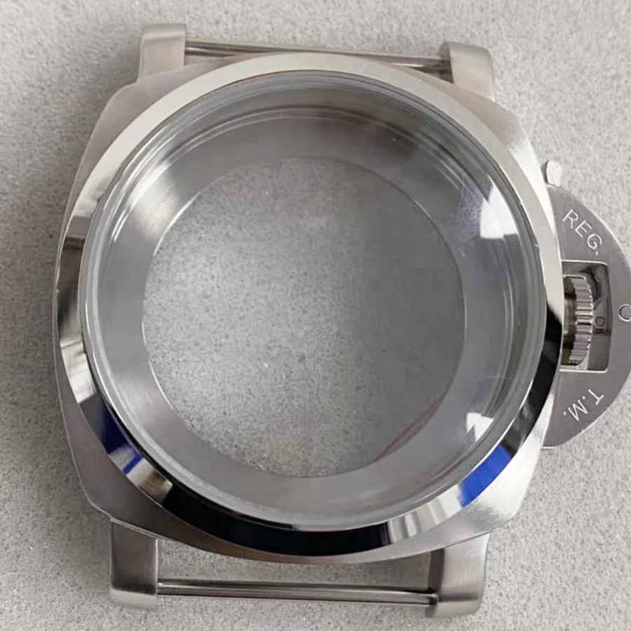 44MM Watch Case with PAM Stainless Steel Brushed Shell for ETA 6497/6498 for ST3600/ST3620 series Mechanical Movement
