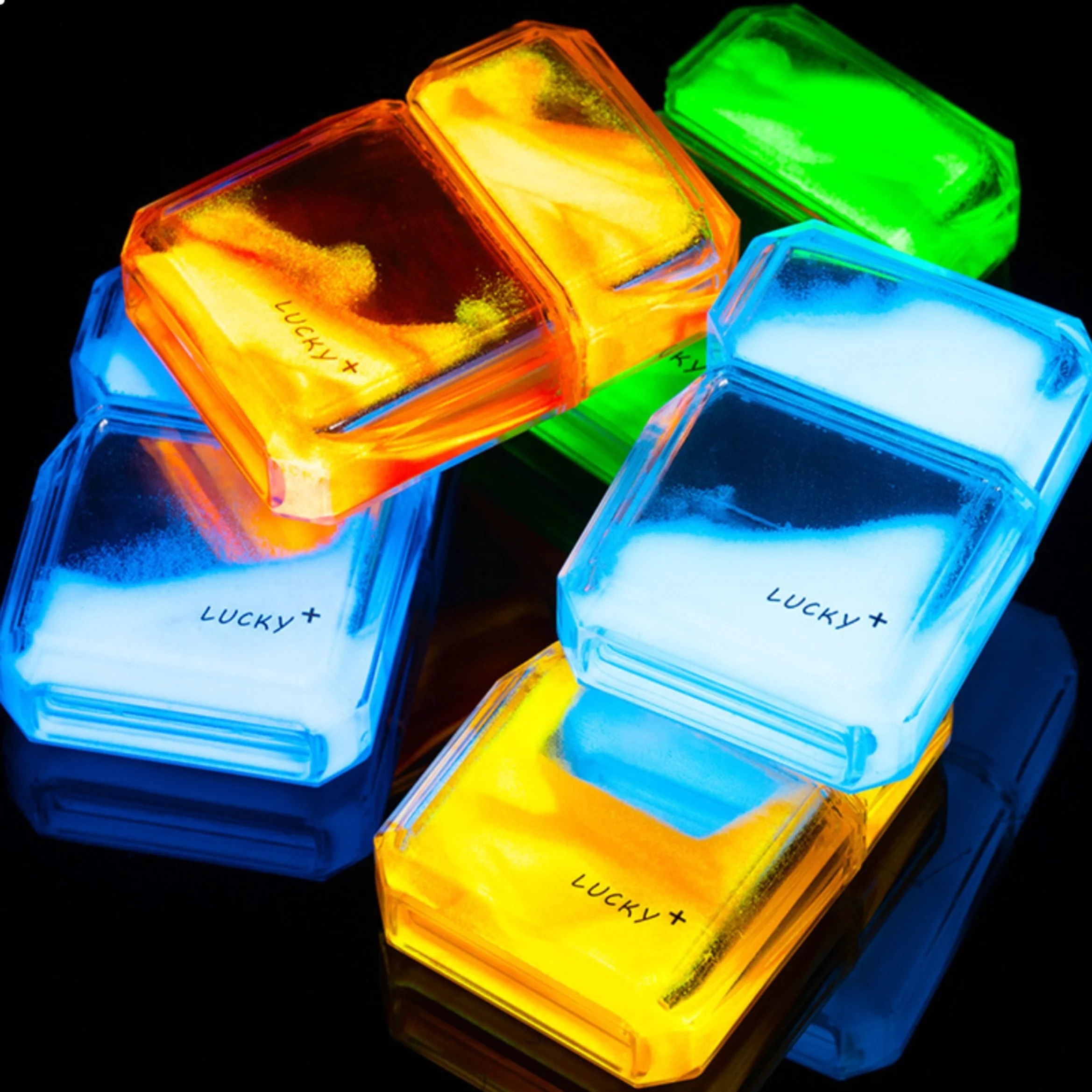 luminous colorful quicksand kerosene windproof cool lighter ins style stars circulation lucky lighter gifts