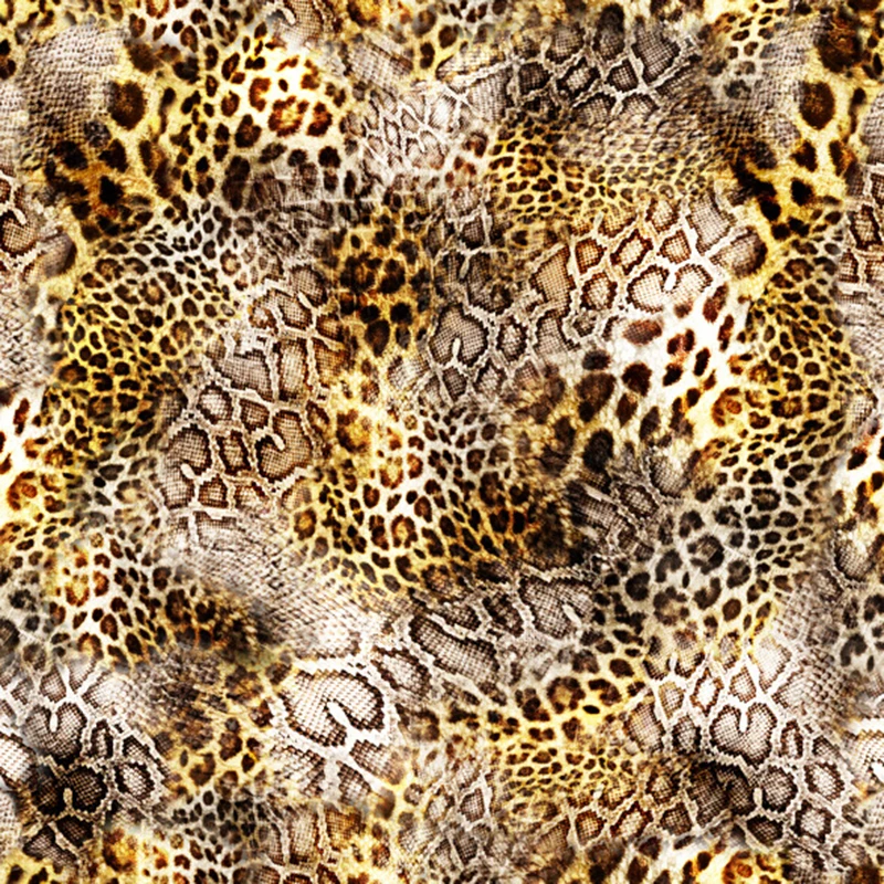 Brown Color Leopard Pattern Animal Cheetah Tiger Printed Cotton Quilting Fabric