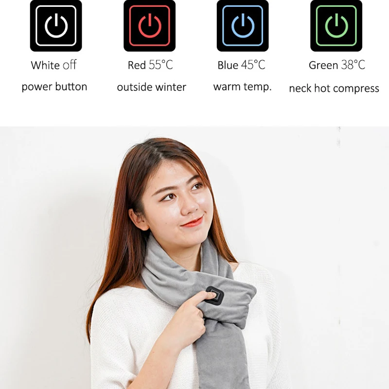 EMAF 2021 washable graphene far infrared sweet heating up heat pack neck scarves scarfd scarf knitting belt Prevent overheating