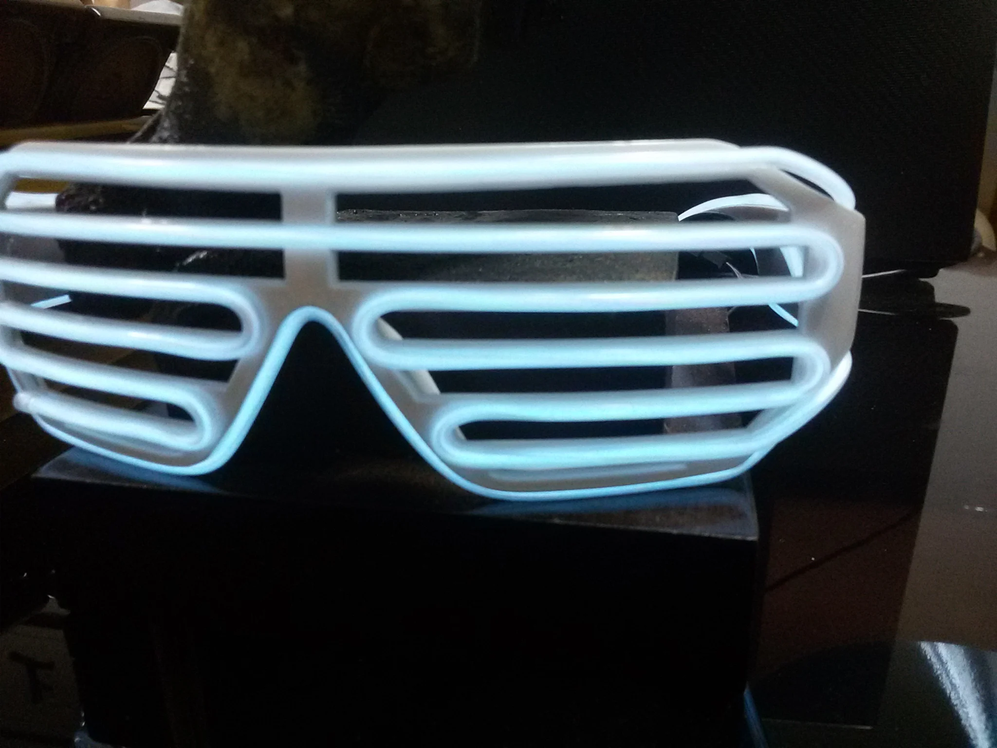 
Light Up Rainbow Shutter Shade Frame with 7 Colors Novelty Party Glasses for EDM 