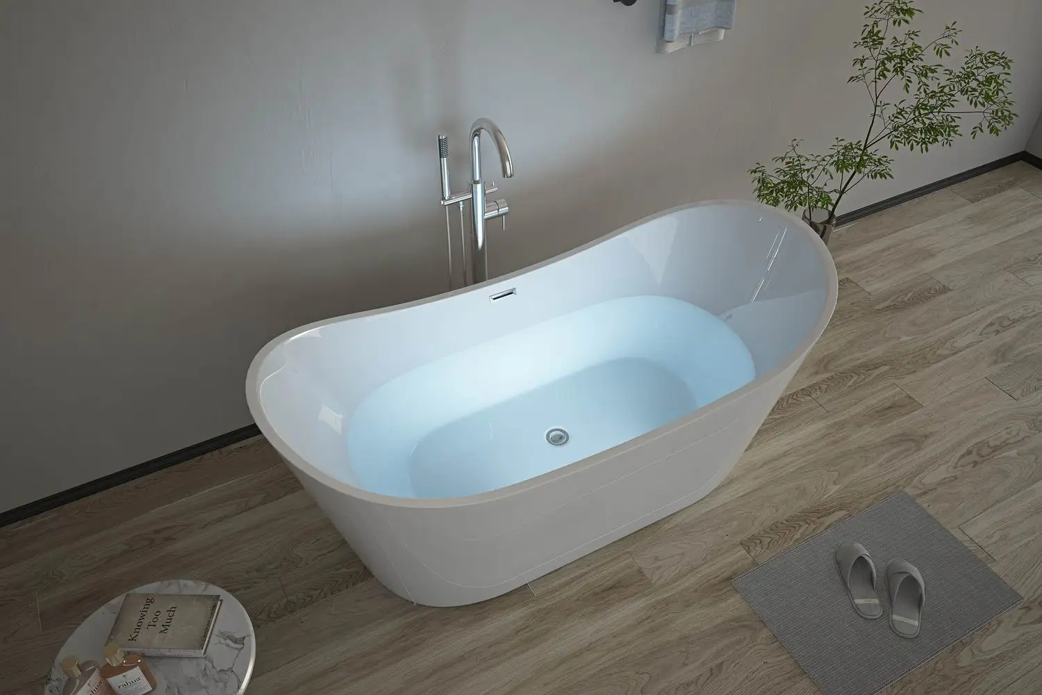 Freestanding bathtub  soaking tub 1.7m boat shape stand alone tubs 2 person freestanding tub with jets