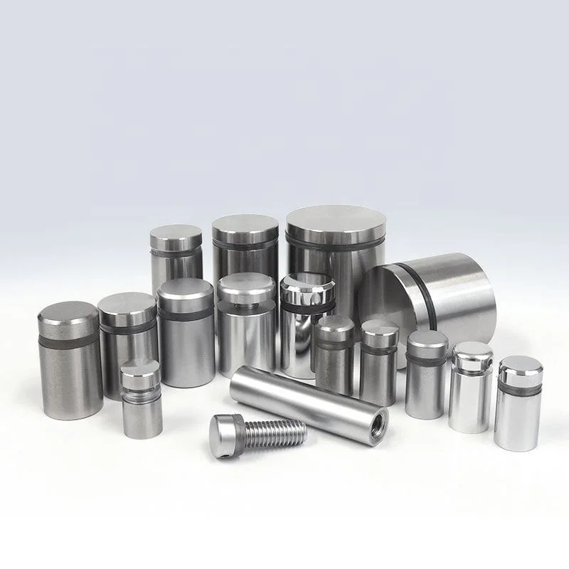 EKOO Stainless Steel Silver Glass Standoff Stud