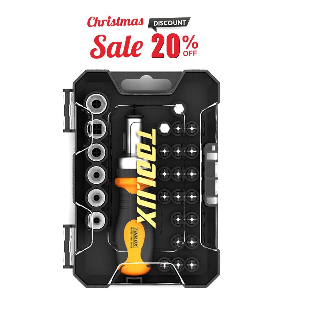 TOOLUX 27 Pcs Factory Direct Supply Screw Driver High Quality Ratchet Screwdriver And CRV Bits Set With Handle