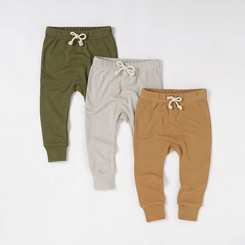 Spring Autumn Knitted Baby Diaper Pants 0-3T Organic Cotton Plain Baby Bottom Leggings Newborn Baby Pants