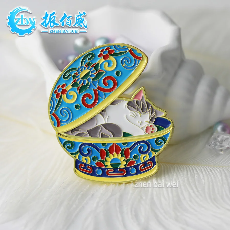 Ruyi Meng Cat Metal Soft Enamel Refrigerator Stickers Customized, Museum Refrigerator Stickers Commemorative Gift Customization