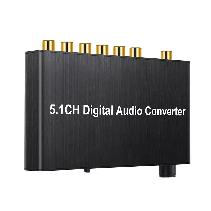 192kHz DAC 5.1CH Digital Audio Converter Decoder Coaxial / Toslink to 2.0CH Analog 3.5mm Jack Output with Volume Control