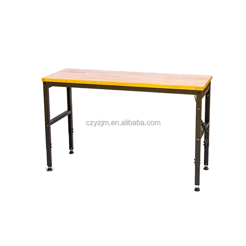 Hot Sale 60' Wood Top Mobile Workbench Garage Storage Height Adjustable Mechanics Workbench with Tool Storage System