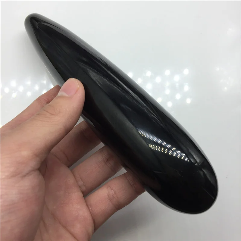 Long18 cm Width 4 cm Natural black obsidian crystal wand hand carved massage stick healing crystal gemstone yoni wand