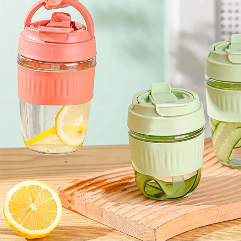 Small glass tumbler, suitable for outdoor, travel, school, office, various colors, small and beautiful