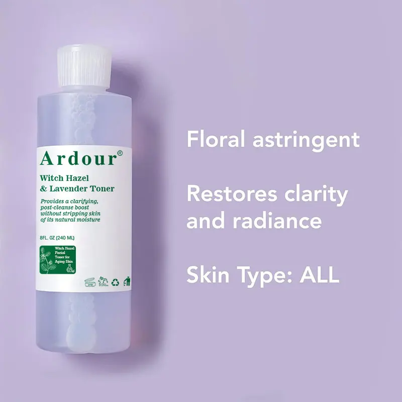 Custom logo Lavender Facial Toner for Aging Skin  reactive foil Lavender Rose Water and Aloe Vera for Combination or Dry Skin