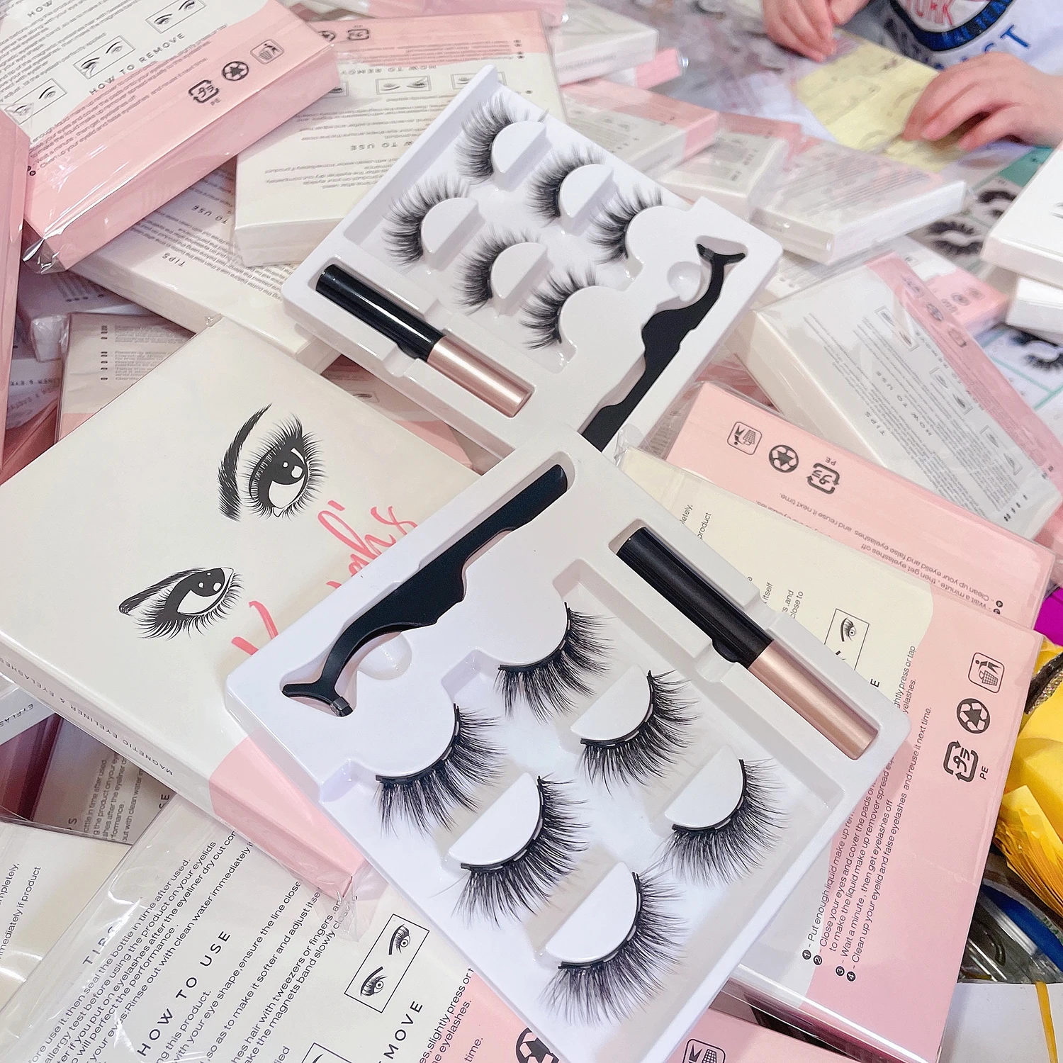 New Best magnetic lashes false eyelashes kit with magnetic eyeliner Waterproof eye lash invisible magnetic eyelashes