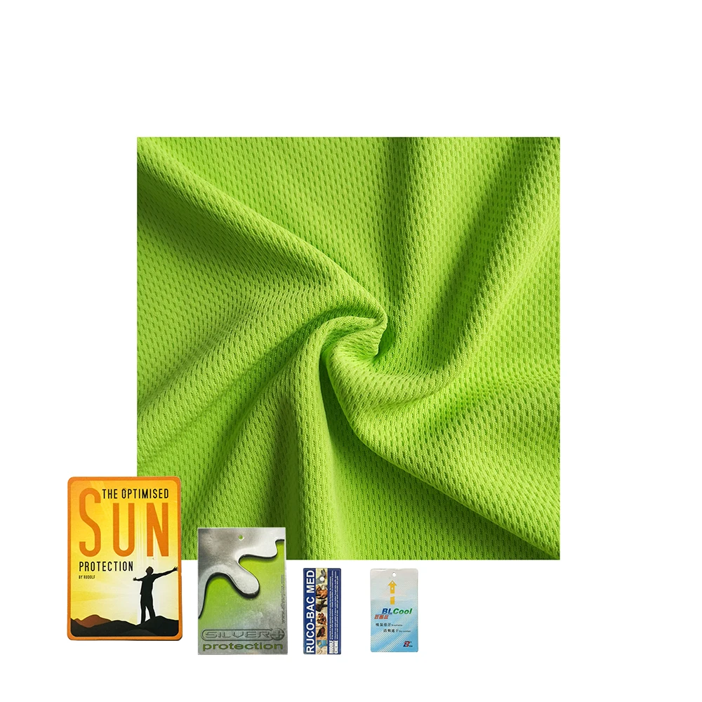 wholesale GRS certificate wicking recycle knitted fabric polyester for FILA dri fit shirts AH01