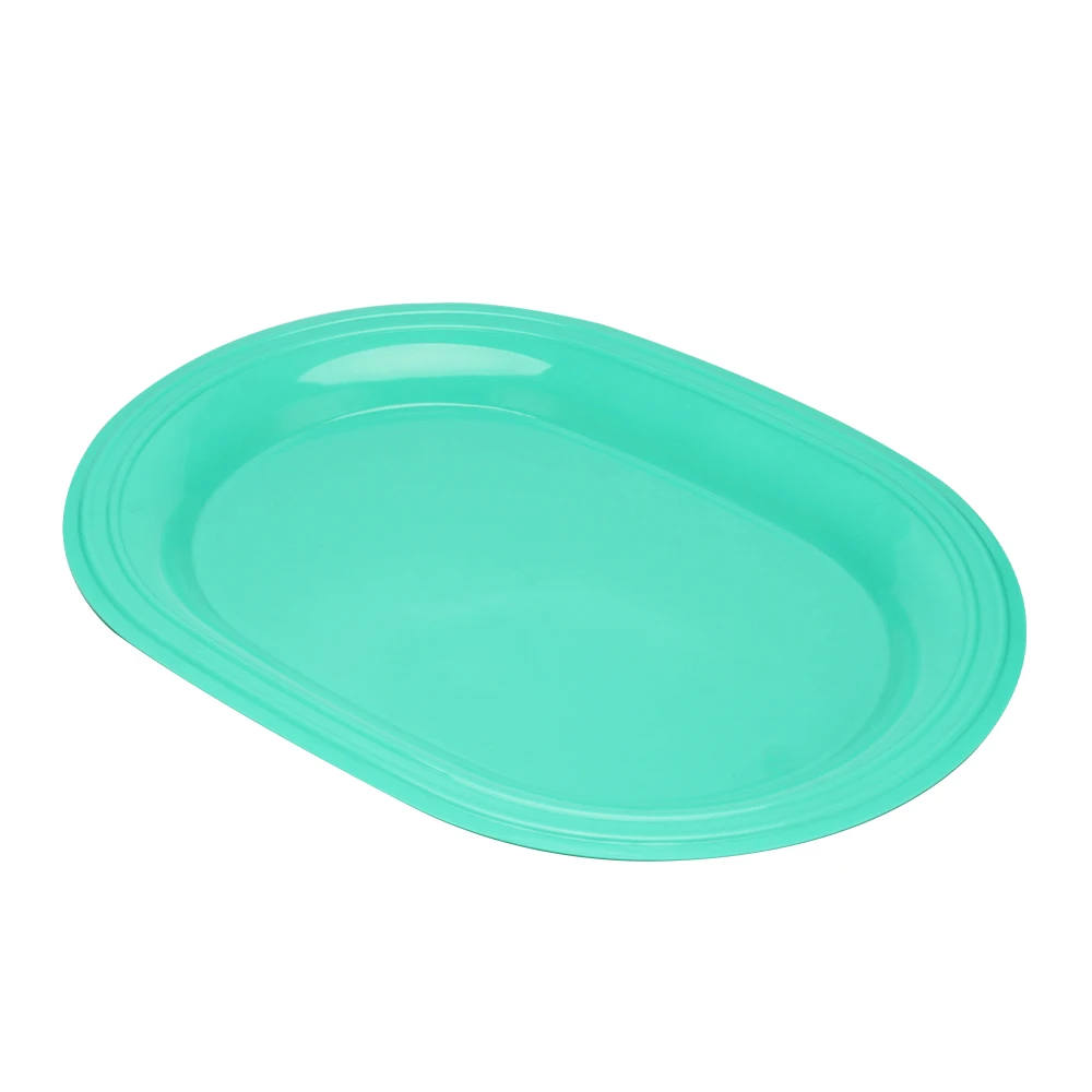 Sunrise Hot Sell Lotus Shaped design Plastic Oval Plate Custom Modern style Family dinner Fish Long Plate