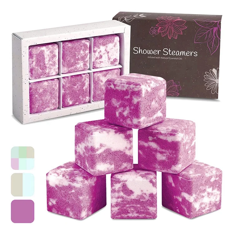 Custom Your Brand Boxes Package Free Design Bath Supplies Cubes  Eucalyptus Shower Steamer