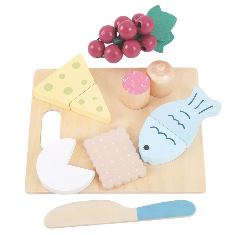 Unisex Pretend Play & Preschool Wooden Toy Set Toddler Play Food Simulation for Kids Fruit and vegetable ingredients cognition