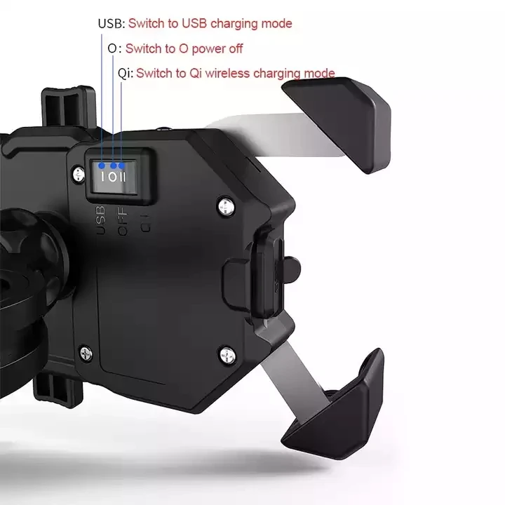 360 Degree Motor Bike Motorcycle Phone Holder with Wireless Charger Motorcycle Accessories Mobile Phone Holder With Charger