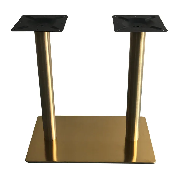 Brushed Stainless steel gold brass table base
