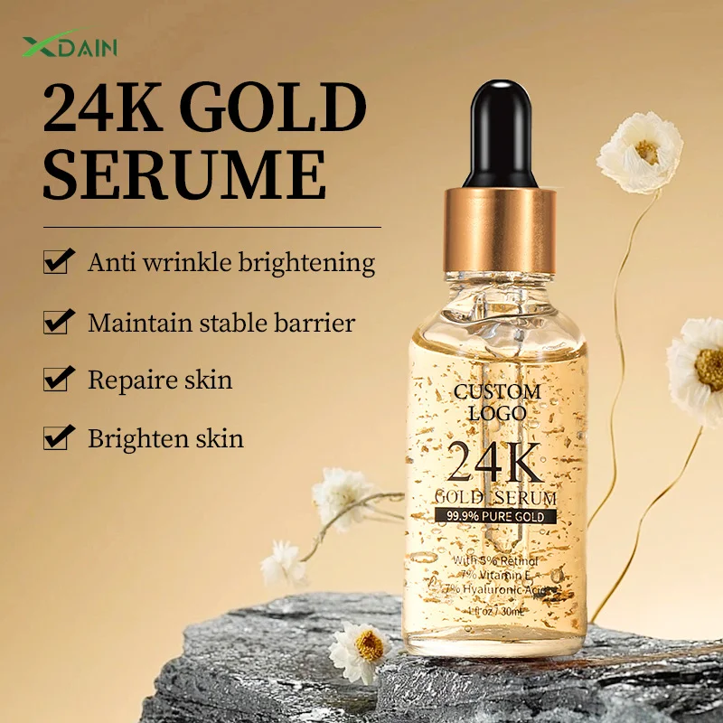 Custom Moisturizing 24 K Gold Face Serum Whitening Skin Care Niacinamide Hydrating Anti-aging Skincare Acne Serum