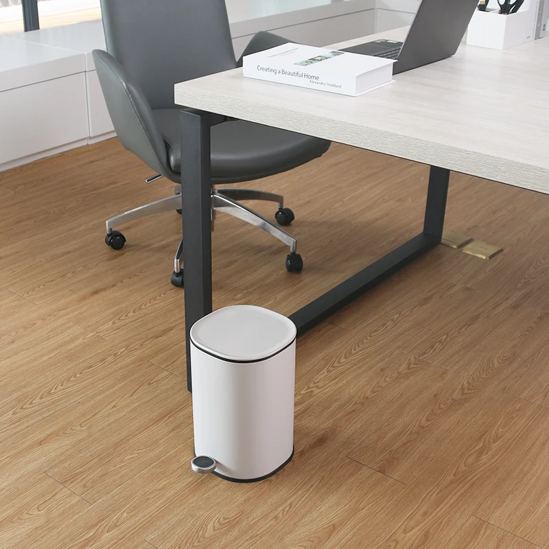 5L Dustbin With Cover Metal Cans Stainless Steel Pedal Bins Foot Pedal Trash Can Metal Garbage Container Sanitary Bin