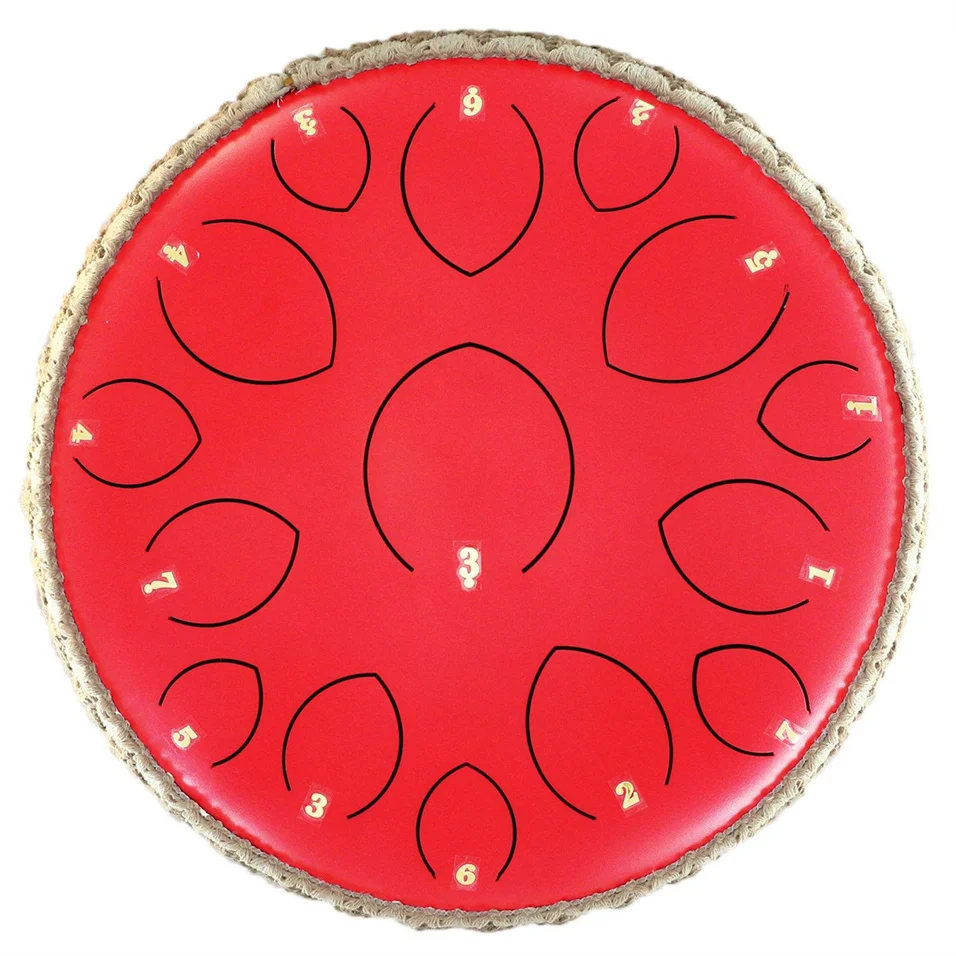 Steel tongue drum 15 tone 14 inch ethereal forget worry drum lotus musical instrument handpan drum