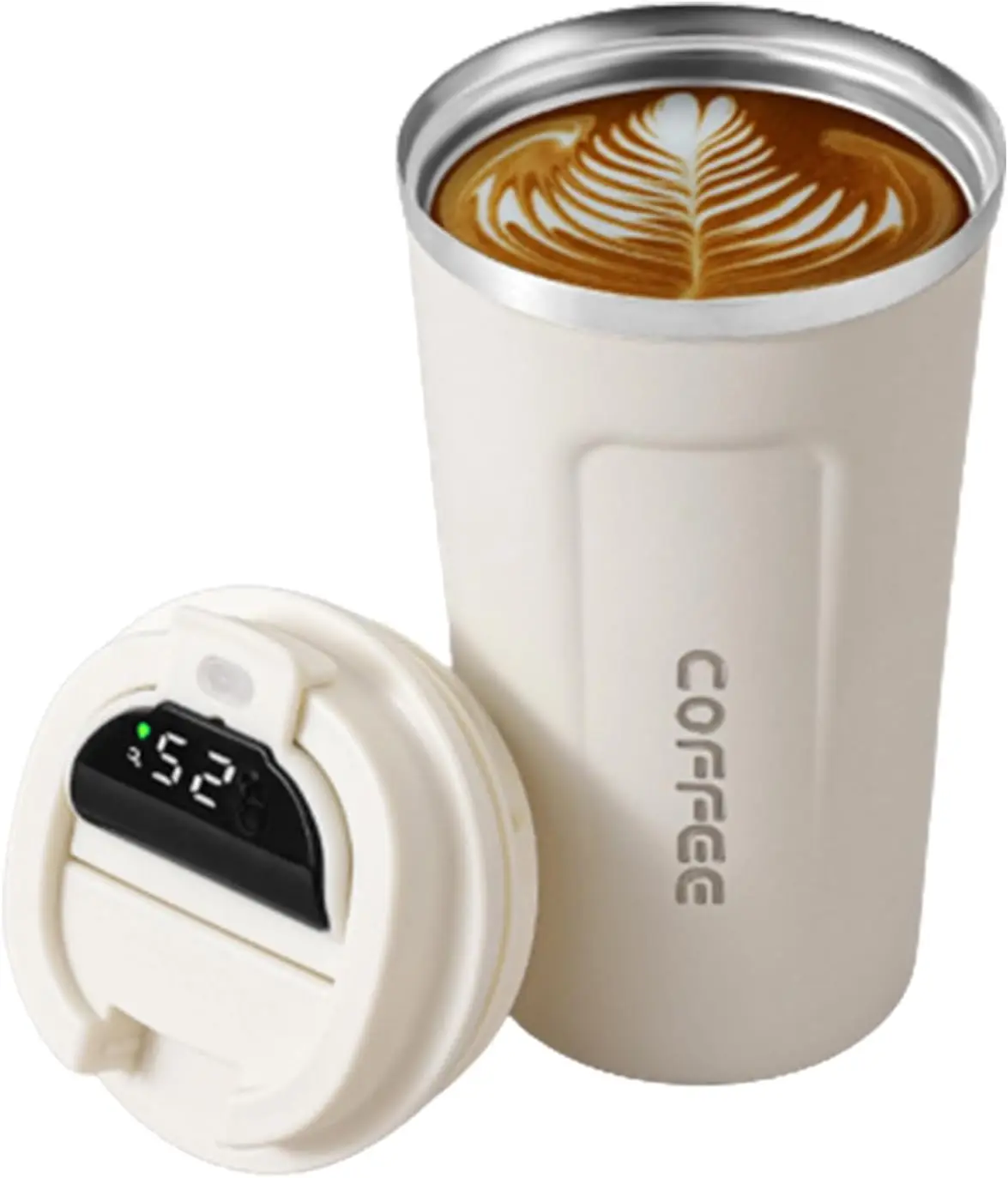 13oz/17oz Portable Intelligent temperature measurement Stainless coffee cup Double-layer vacuum insulation Car mug