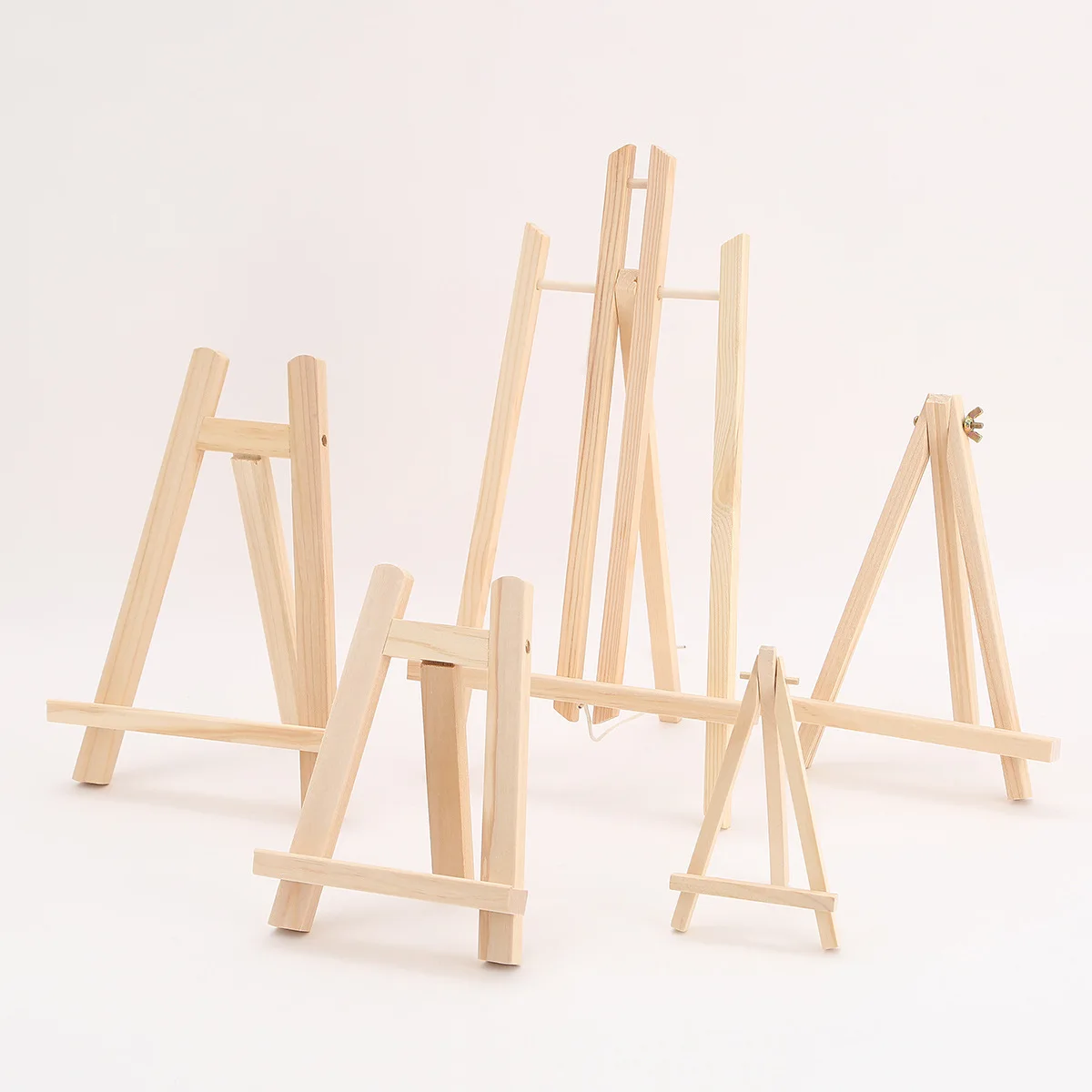 Mini Wooden Small Easel 9*16cm Photo Frame Triangle Bracket Display Stand With Difference Style