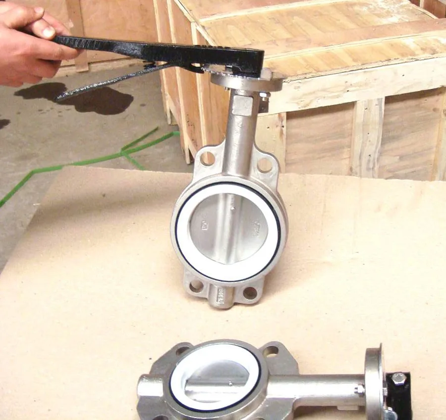 OEM DN50 Manual Double Flange Butterfly Valve Water Oil Gas Sensitive Non-Backet for General Application