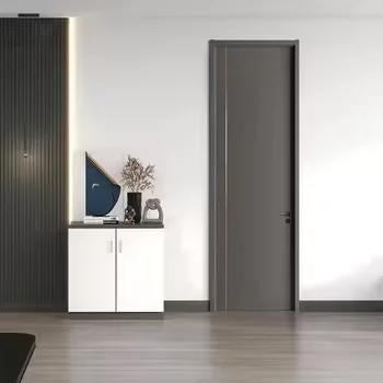 Modern Style WPC High-End Waterproof Graphic Design Composite Interior Door for Room Application Wood Material