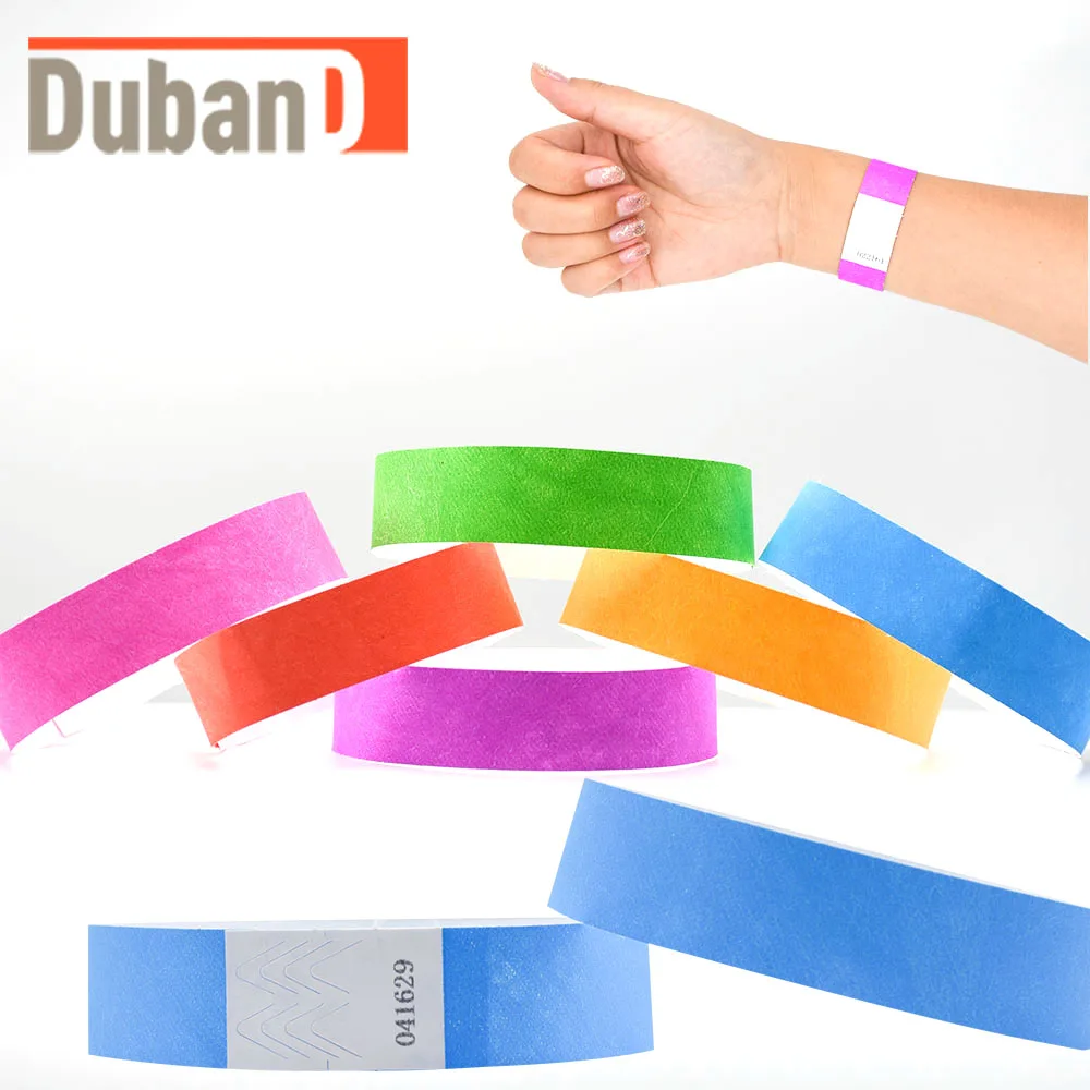 Paper Wristbands Custom Event Tyvek with sequential numbers for party and festival