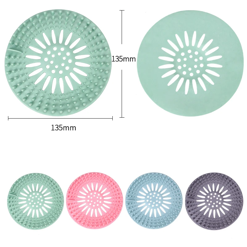 Hot Sale Durable TPR Hair Stopper Shower Drain Covers For Bathroom Bathtub and Kitchen