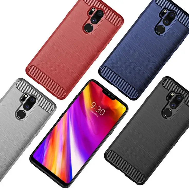 Armor Shockproof Carbon Fiber Soft TPU Back Cover Mobile Phone Case For LG velvet Reflect Prime 2 Case