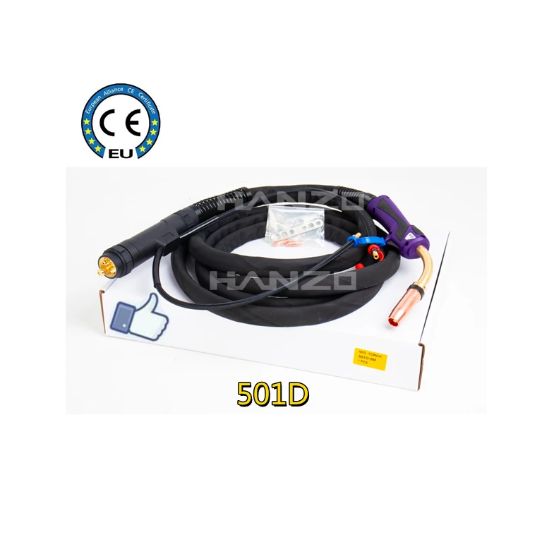 Ce Certification Oem 500A Co2 Water Cooled Euro 501D Mig Mag Welding Torch