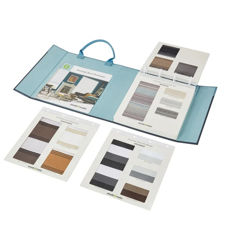 factory custom fabric detachable color card with binder dual shade swatch sample book