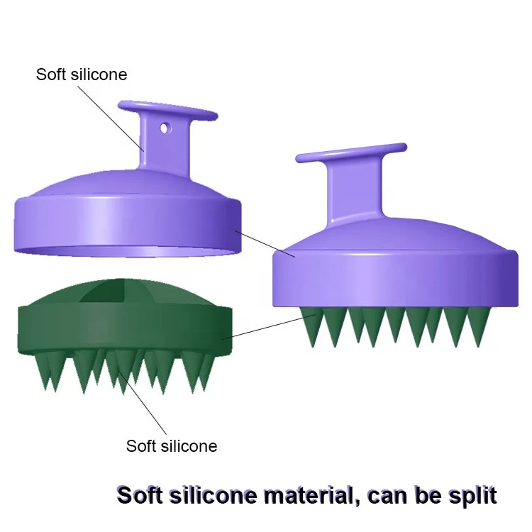 Exfoliating Silicone Body Scrubber Easy to Clean Long Lasting Black Scalp Massager Shampoo Brush