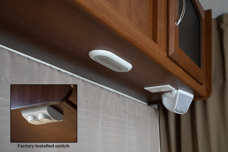 12-24V car interior dome light oval dual color bus interior light for Van Bus Caravan with Switch rv reading light