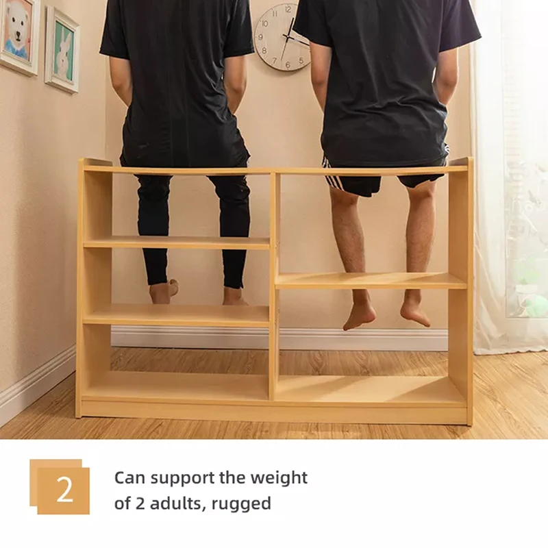 TOP Montessori Wooden Storage Kids Toy Cabinet Kindergarten Furniture Four-Tier Toy Shelf Organizer Storage Preschool Cabinets