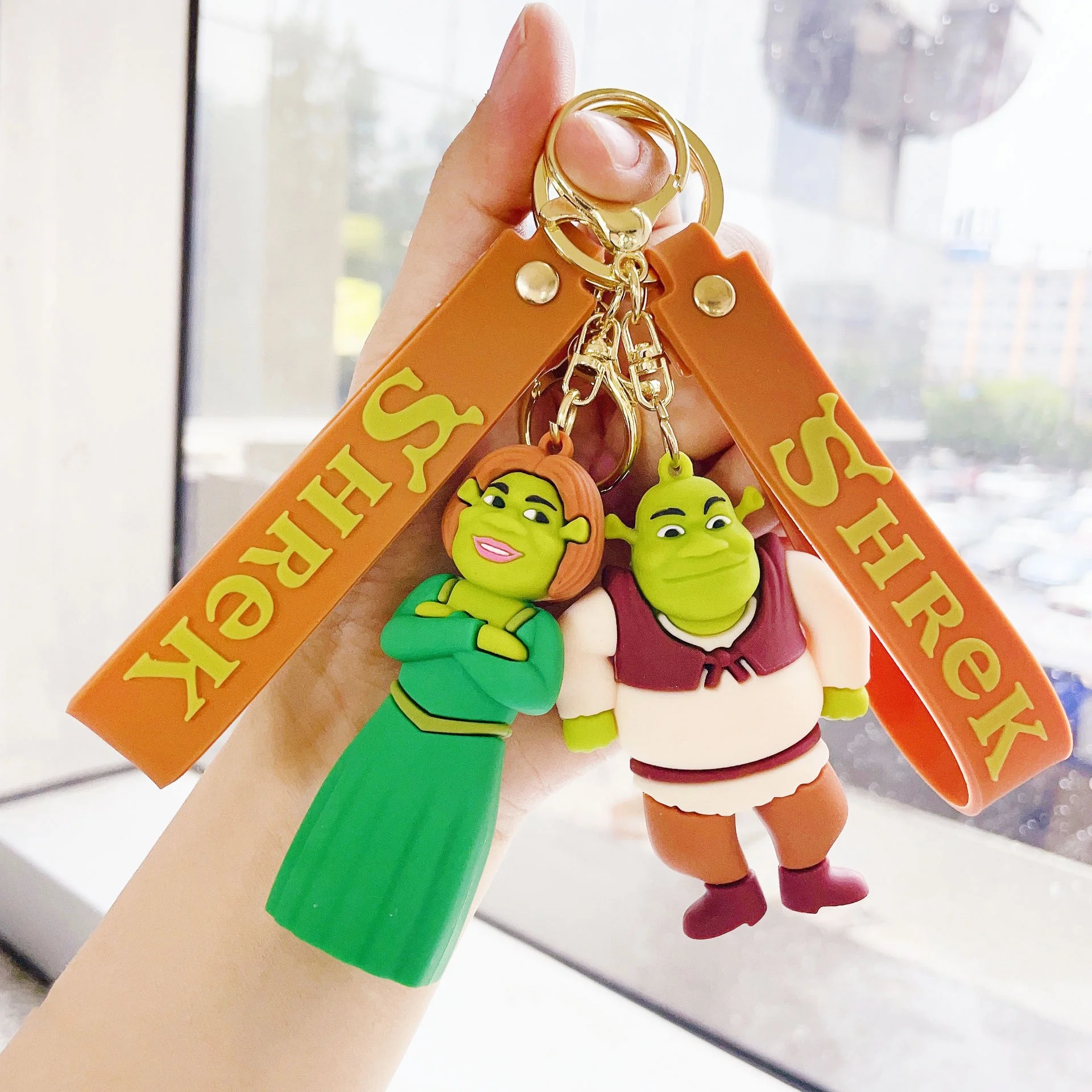 Shrek 3d ПВХ резиновые брелки на заказ Сумасшедший пещерный человек кулон мультфильм брелок для подарка и рукоделия автомобиля брелоки
