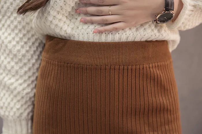 Женская офисная юбка весенне-осенняя трикотажная черная длинная юбка-карандаш с разрезом сзади элегантная повседневная высокой талией