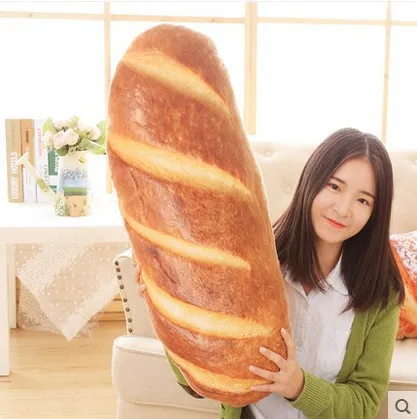 Newly  Simulated Bread Shape Pillow Toys Super Soft Lumbar Baguette Back Cushion Funny Food Plush Stuffed Toy