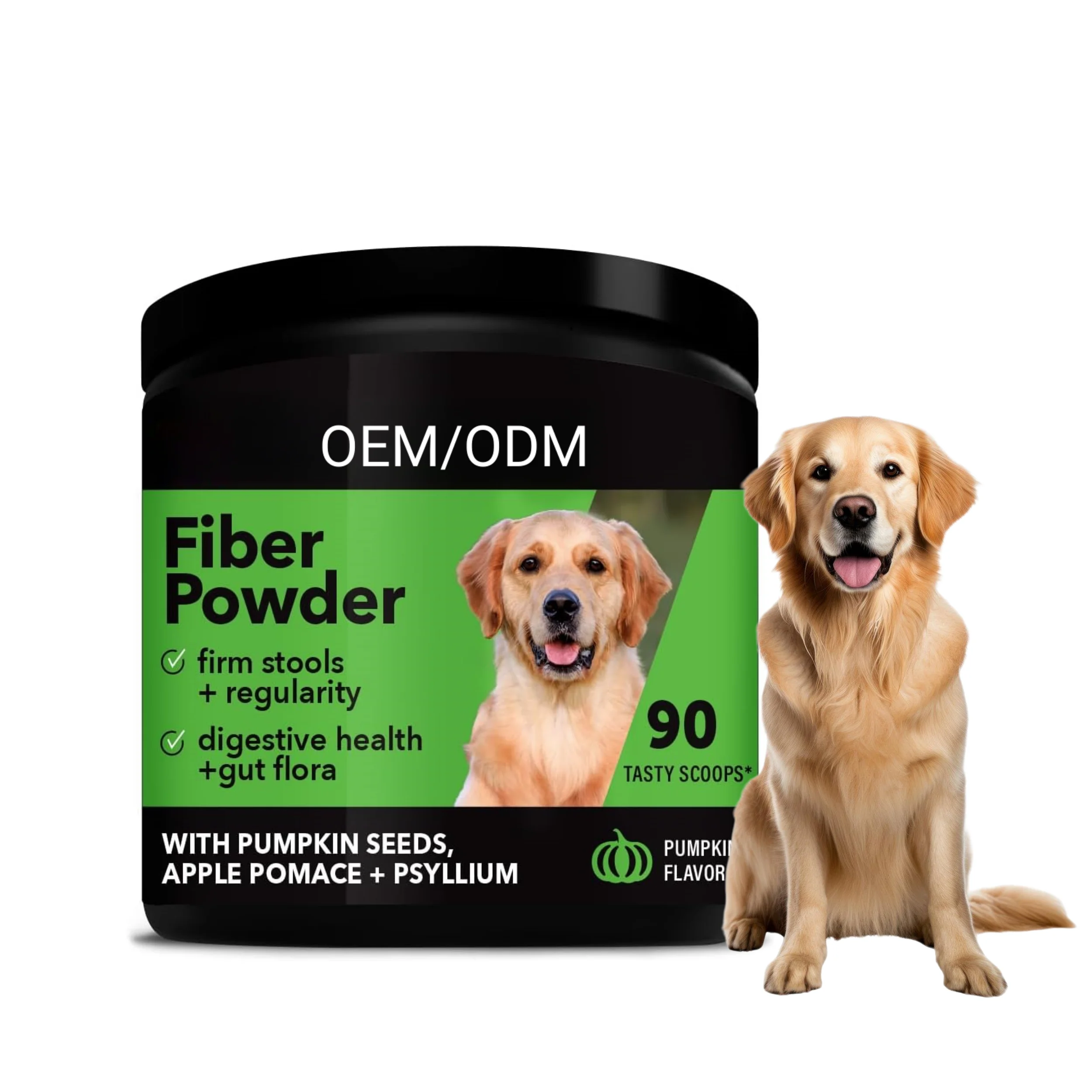 Private Label Logo Pet Health Supplement Fiber Powder Supplement for Dogs and Cats Provide Natural Relief and Digestive Health