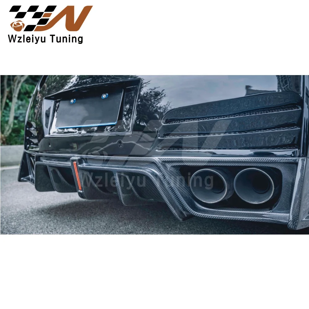 Новый стиль, полууглеродное волокно, задний бампер и диффузор, подходит для Nissan Skyline R35 GTR 08-16, высококачественный фитинг